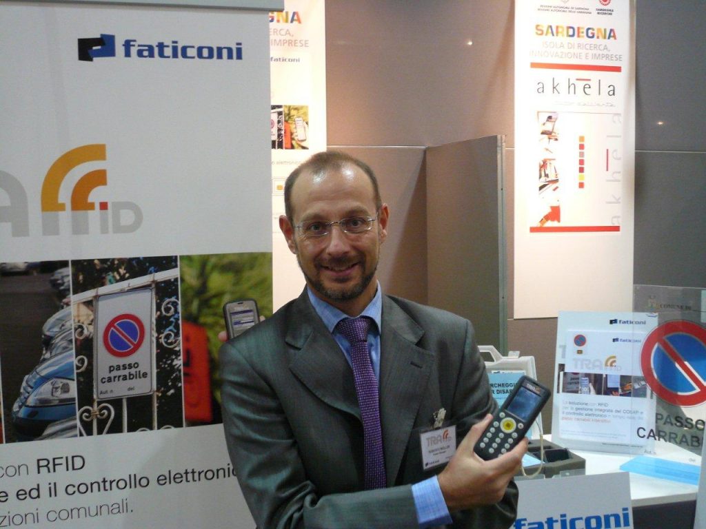 Stand Faticoni spa presso SMAU 2012 con Roberto Muller, Product Manager di Traffid.